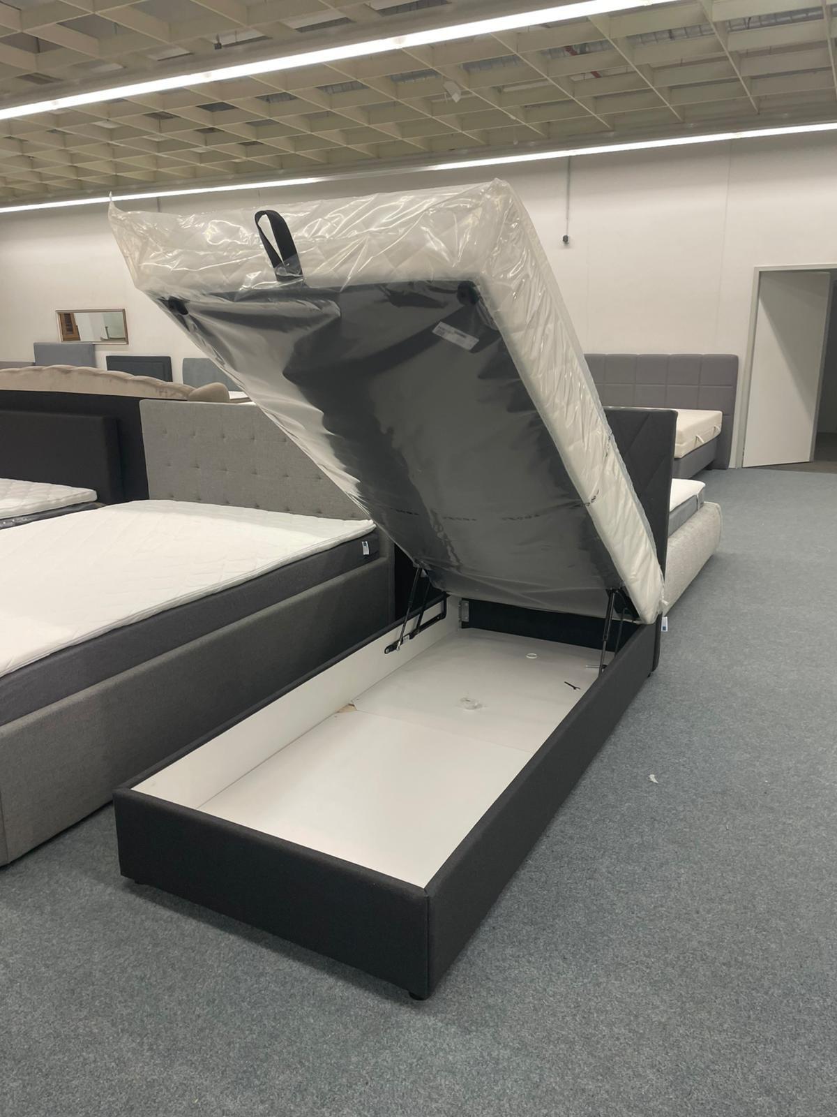 Boxspringbett 90x200 mit Bettkasten - Anthrazit - Bild 3