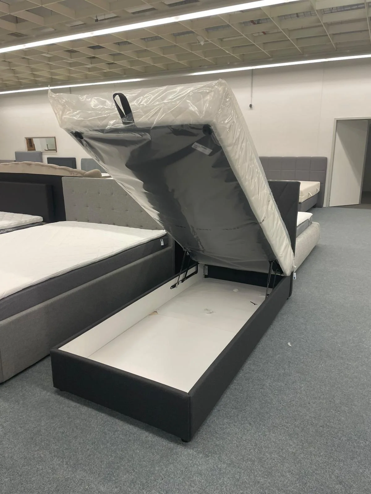 Boxspringbett 90x200 mit Bettkasten - Anthrazit - Bild 3