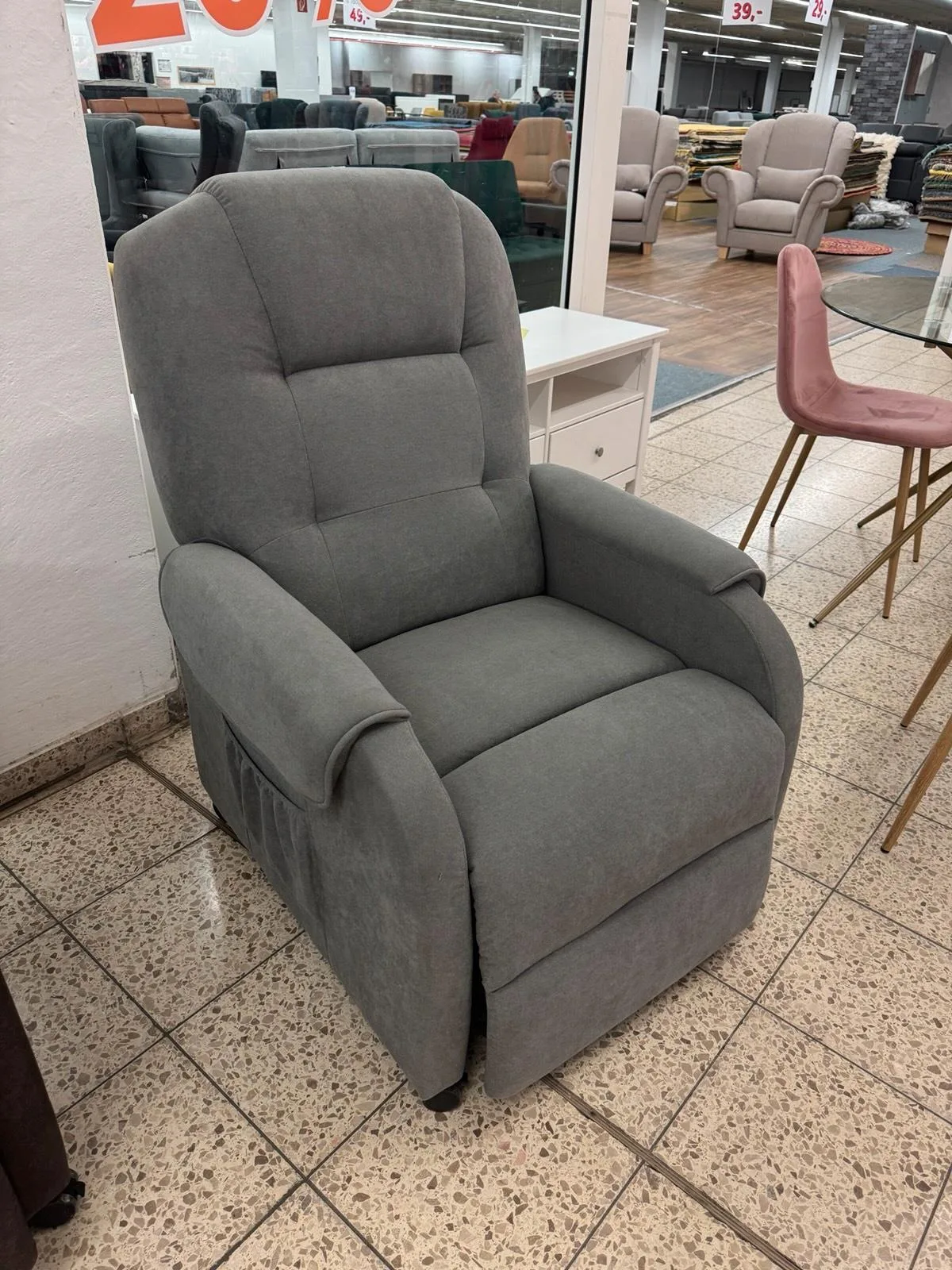 Eleganter Relaxsessel mit Seitentasche - Grau - Bild 2