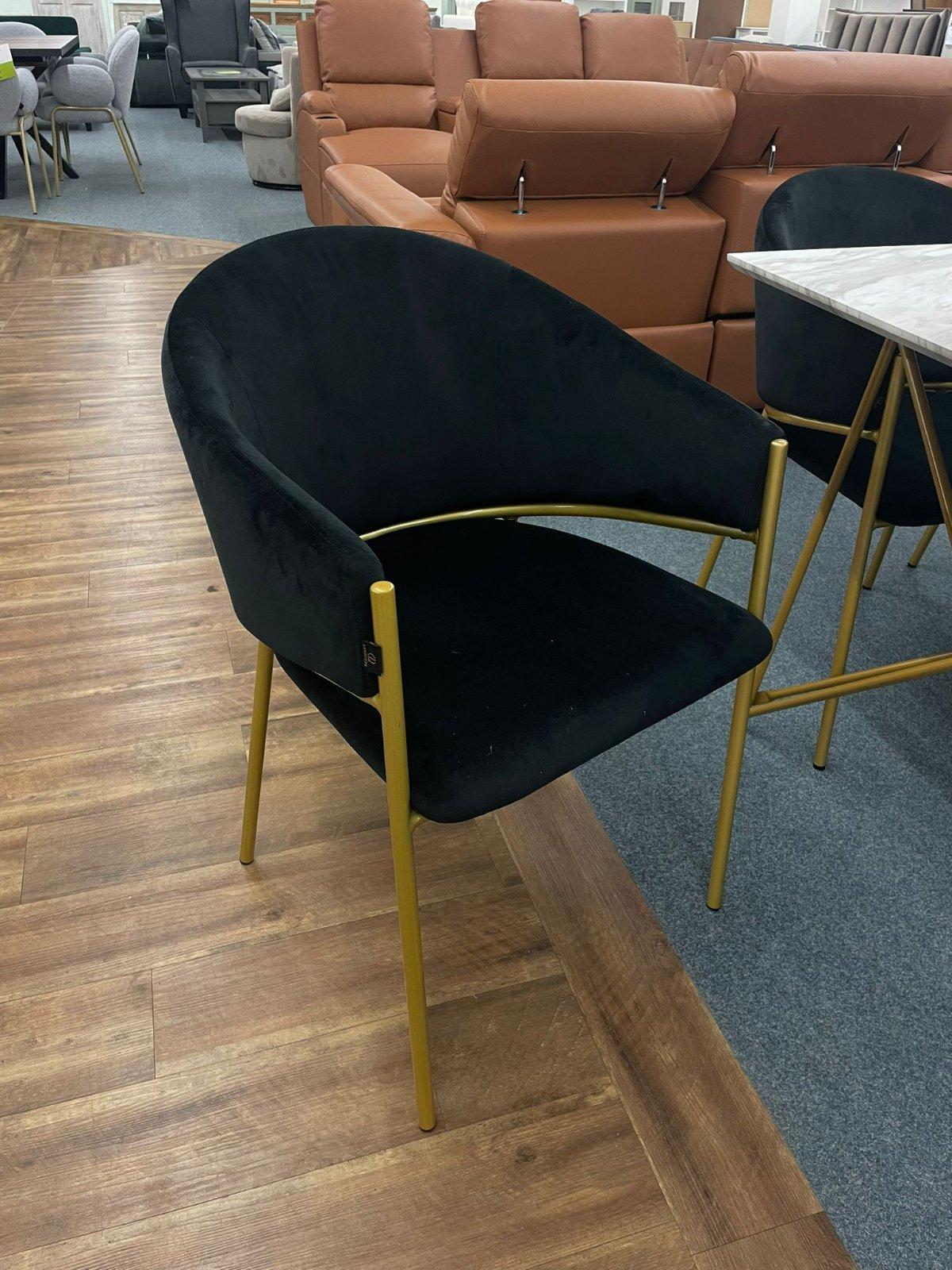 Eleganter Esszimmerstuhl mit Velourstoff - Bild 2