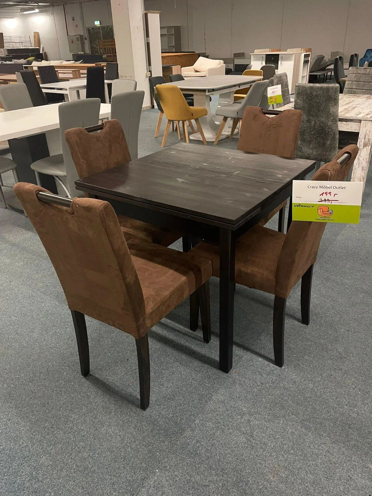 Massivholz Esstisch Set mit 4 Stühlen