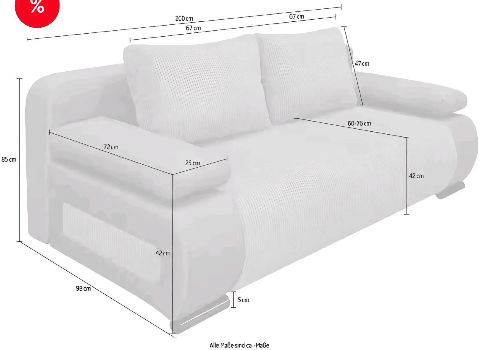 Bequemes Schlafsofa mit Bettfunktion - Bild 4