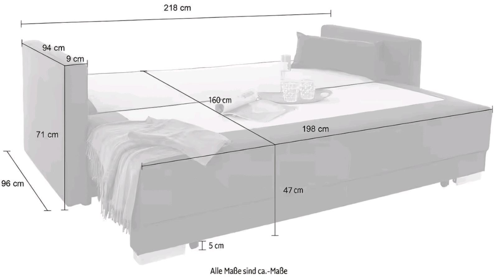 Schlafsofa mit Boxspringfederung - Silbergrau - Bild 4
