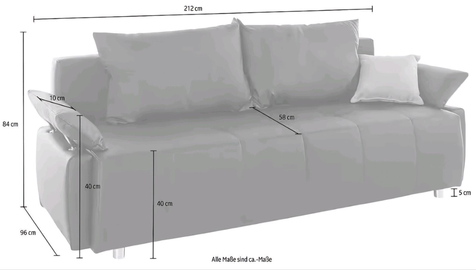 Schlafsofa mit Bettfunktion in Anthrazit - Bild 3