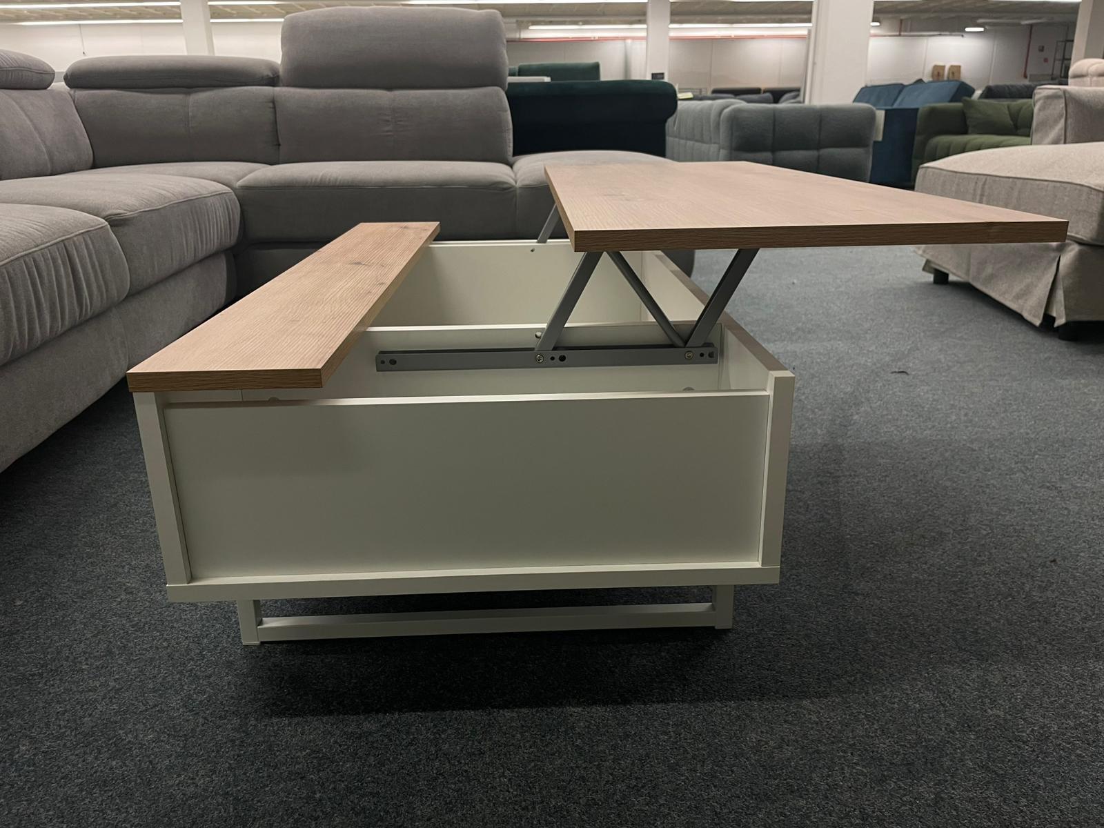 Eleganter Couchtisch mit Ablage in Weiß - Bild 3