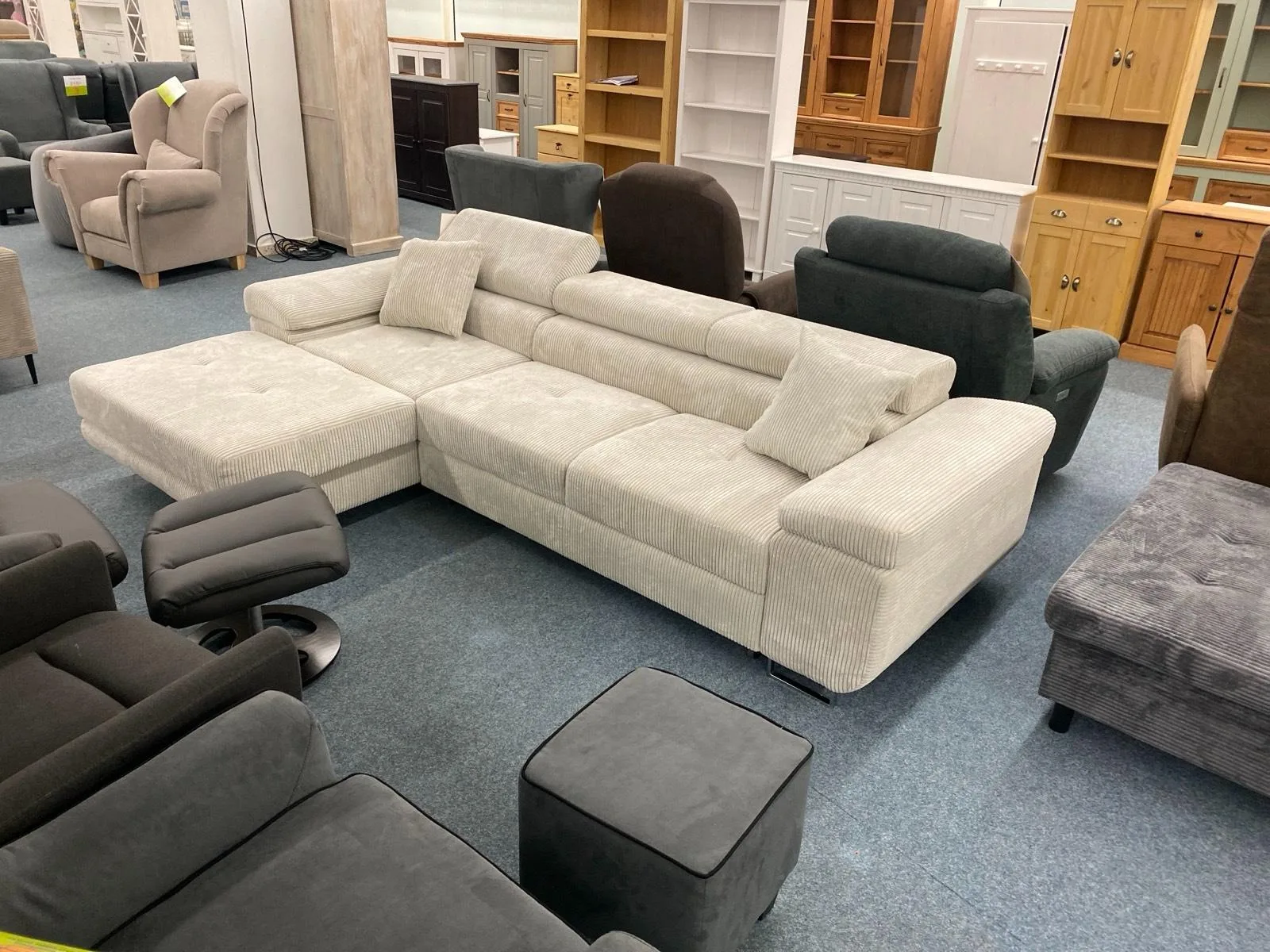 Ecksofa CORD mit Bettfunktion und Bettkasten