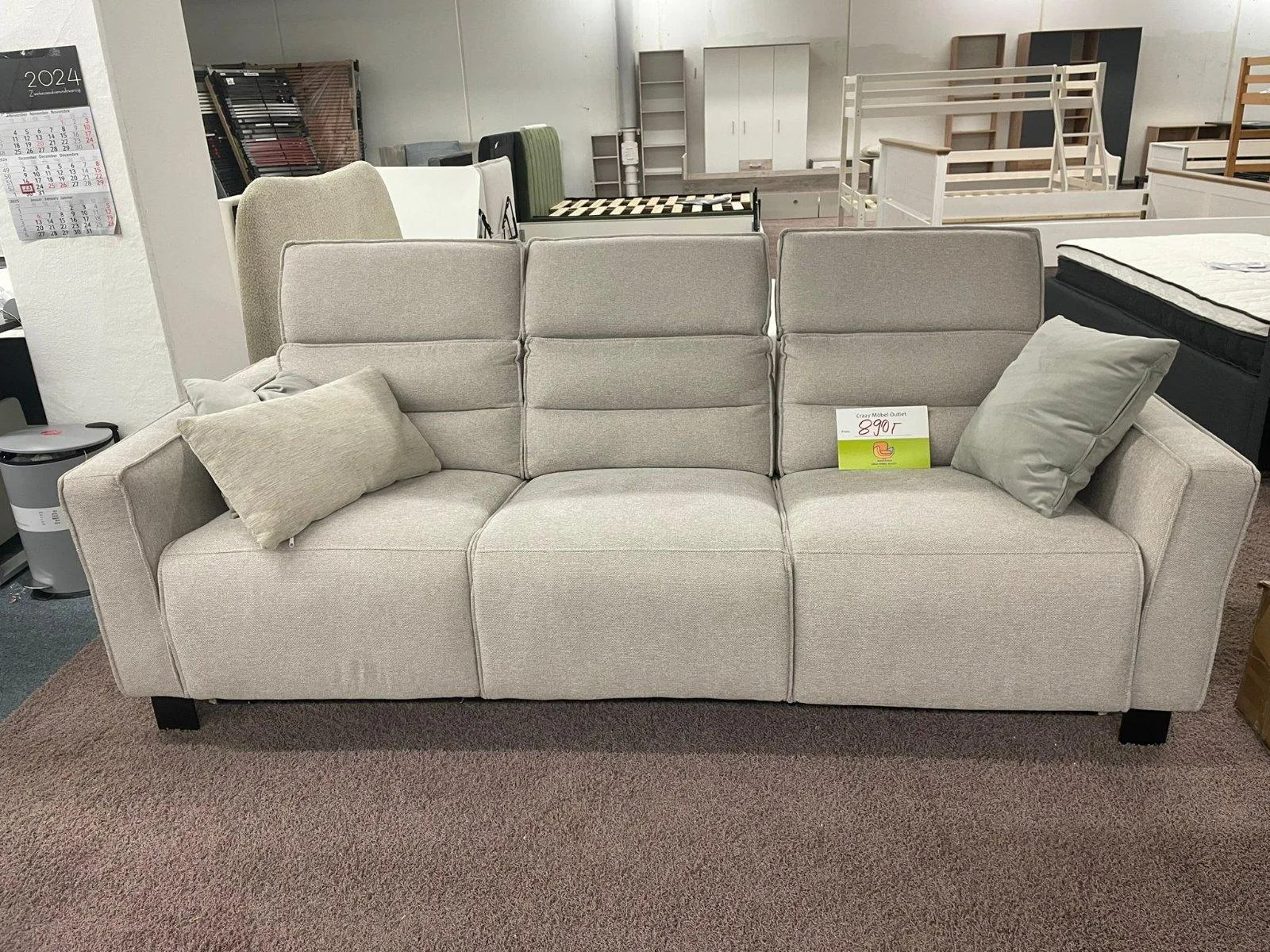 Grau 2-Sitzer Sofa mit Relaxfunktion