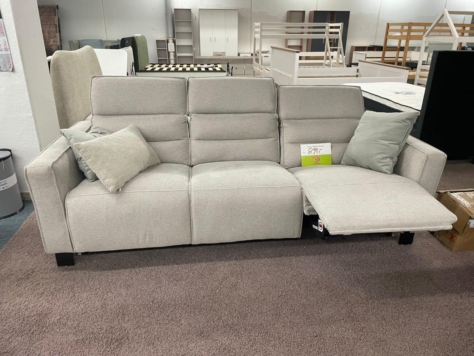 Grau 2-Sitzer Sofa mit Relaxfunktion - Bild 2