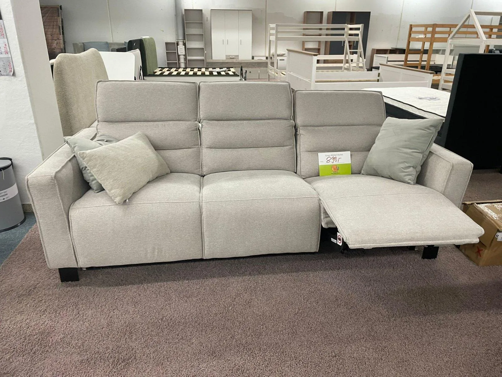 Grau 2-Sitzer Sofa mit Relaxfunktion - Bild 2