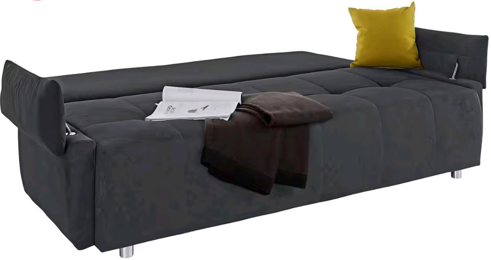 Schlafsofa mit Bettfunktion in Anthrazit - Bild 2