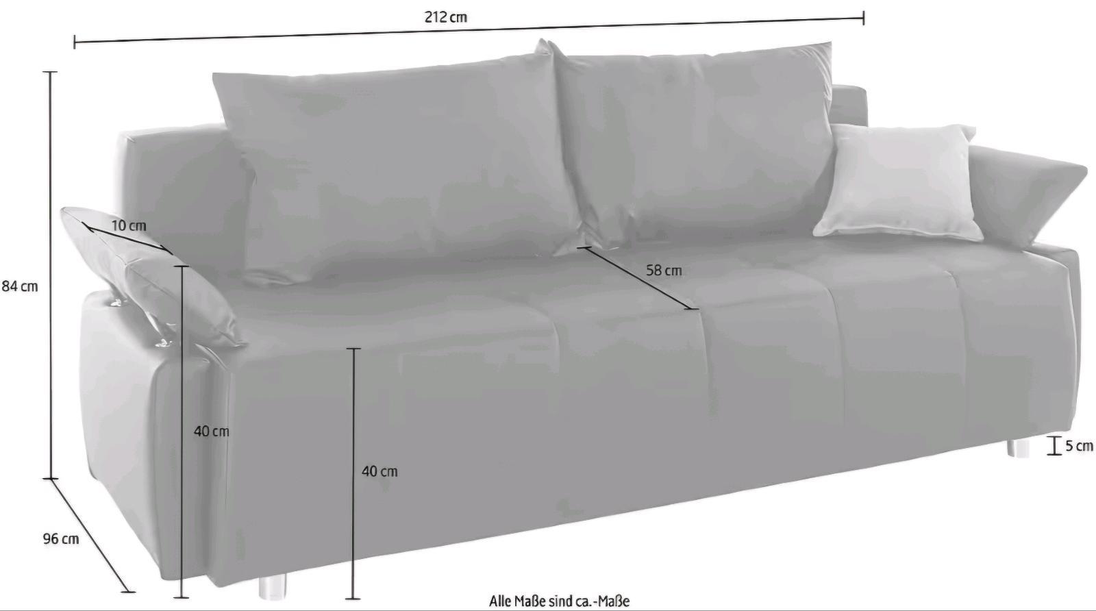 Schlafsofa mit Bettfunktion in Anthrazit - Bild 3