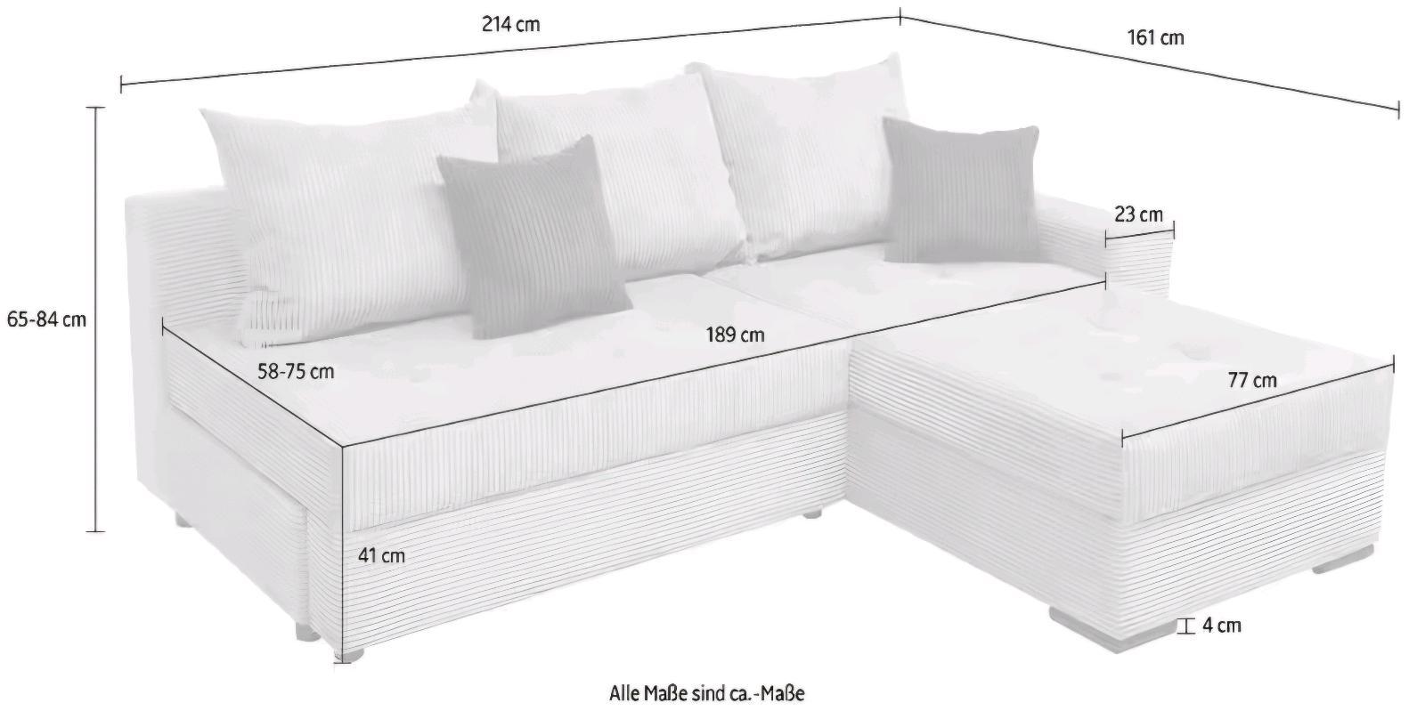L-Form Schlafsofa mit Stauraum - Bild 2