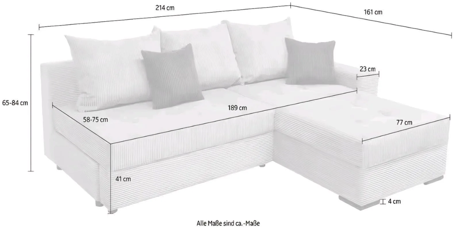 L-Form Schlafsofa mit Stauraum - Bild 2