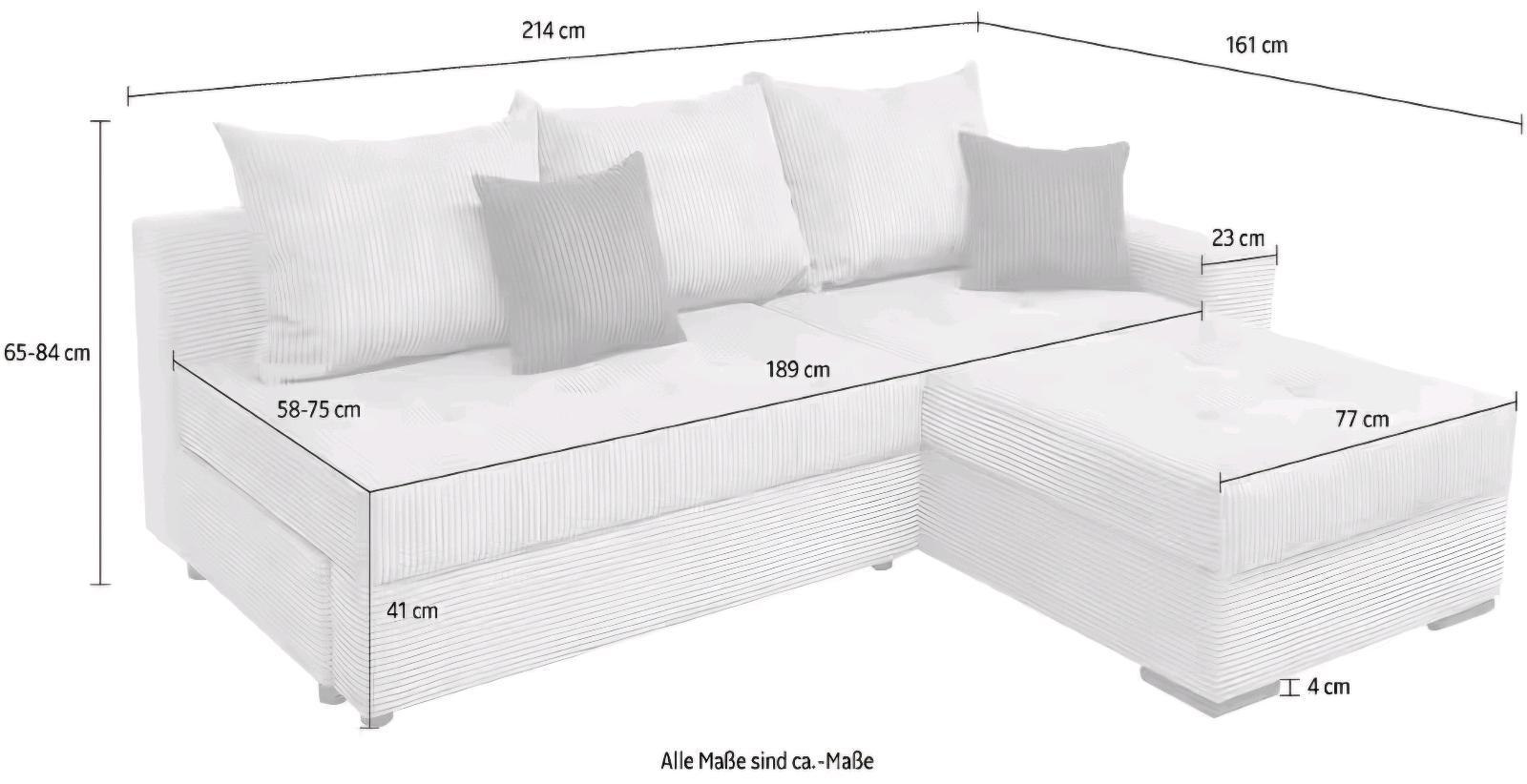 Ecksofa mit Schlaffunktion und Bettkasten - Bild 2