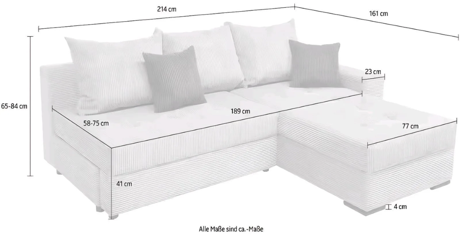 Ecksofa mit Schlaffunktion und Bettkasten - Bild 2