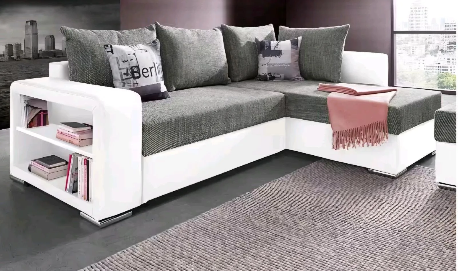 L-Form Schlafsofa mit Bettfunktion