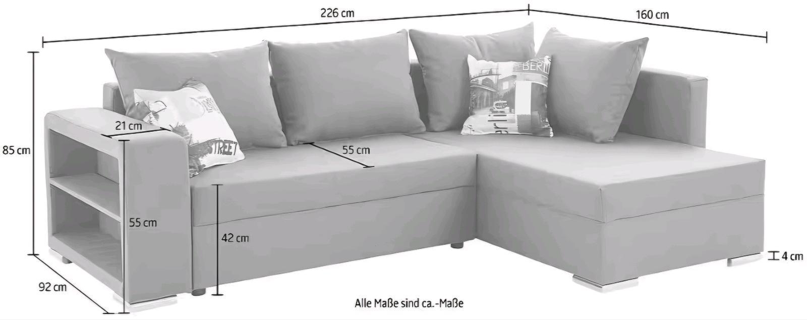 L-Form Schlafsofa mit Bettfunktion - Bild 3