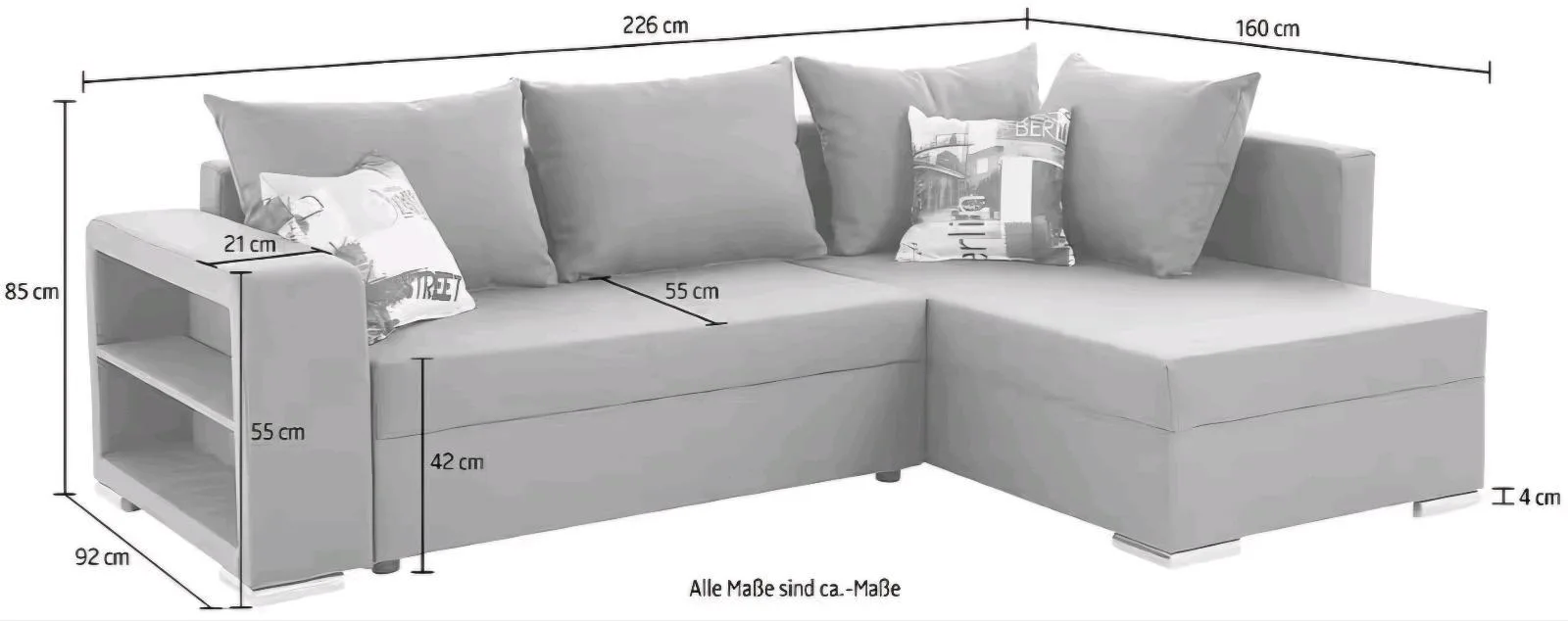 L-Form Schlafsofa mit Bettfunktion - Bild 3