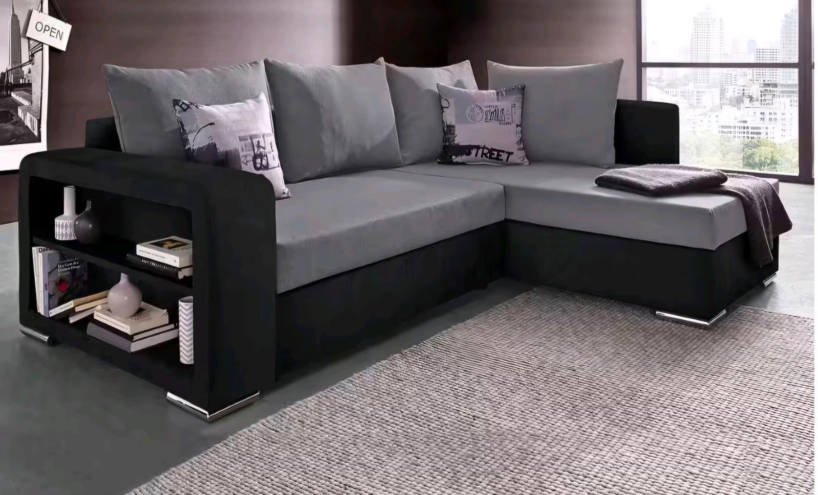 Ecksofa mit Schlaffunktion und Bettkasten