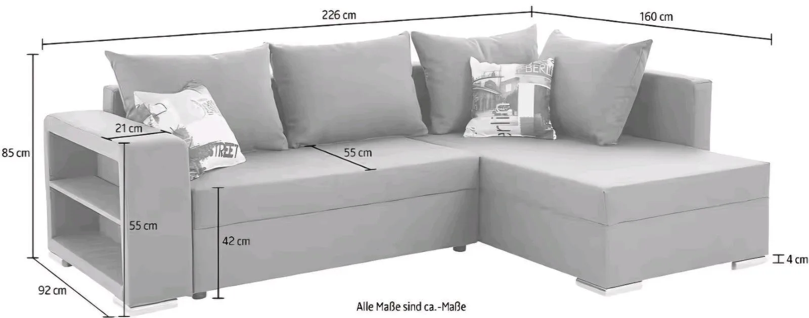 Ecksofa mit Schlaffunktion und Bettkasten - Bild 4