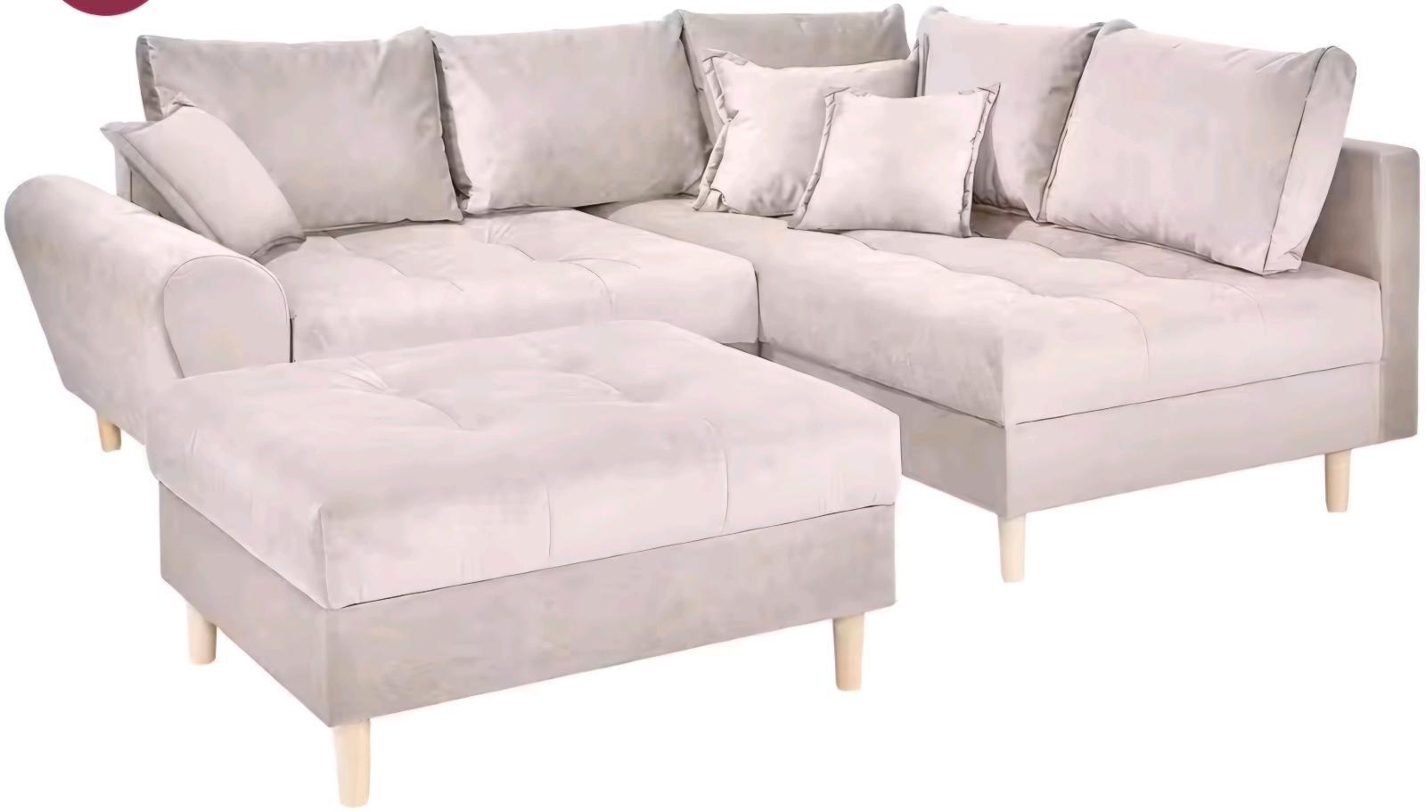 Schlafsofa L-Form mit Hocker
