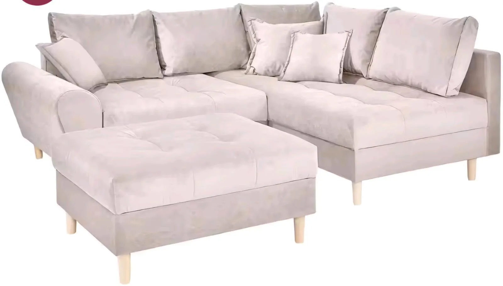 Schlafsofa L-Form mit Hocker