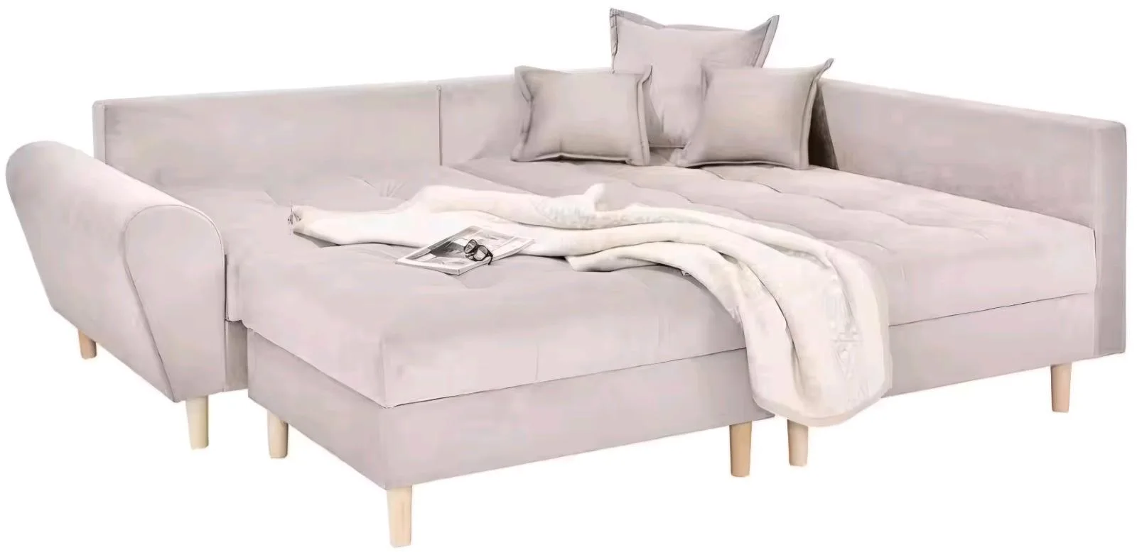 Schlafsofa L-Form mit Hocker - Bild 2