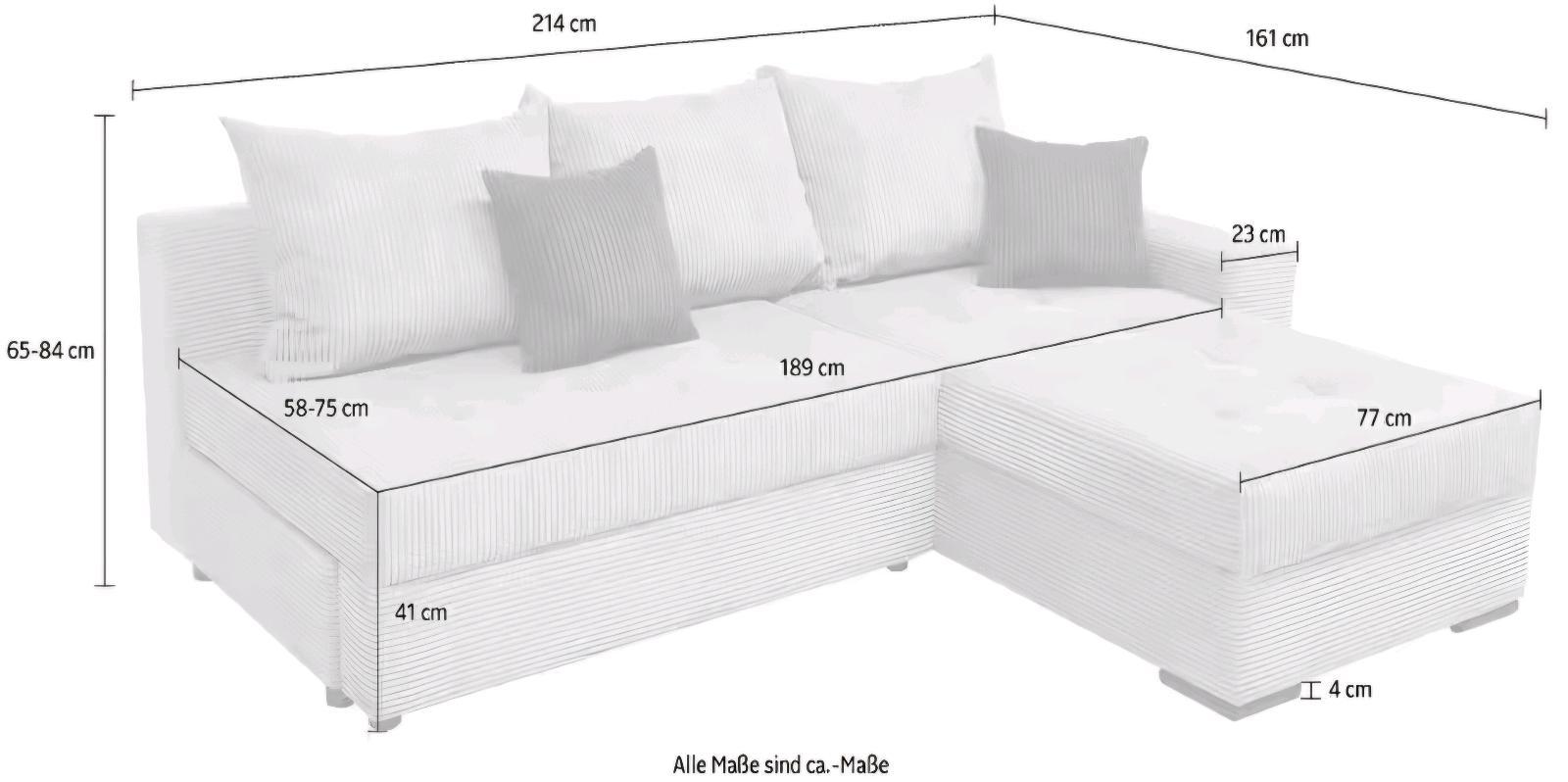 Schlafsofa L-Form mit Bettkasten - Bild 2