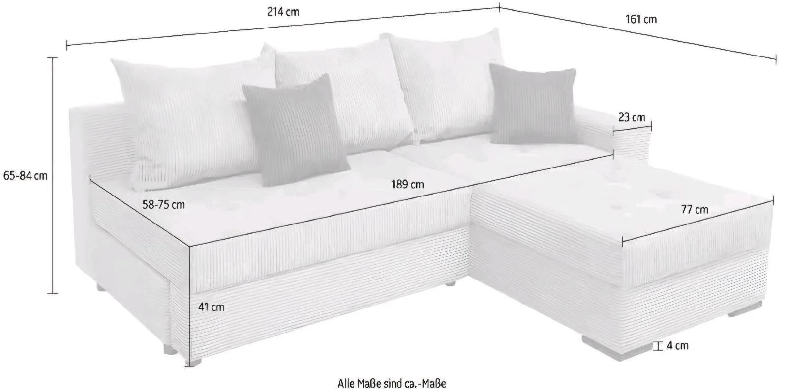 Schlafsofa L-Form mit Bettkasten - Bild 2