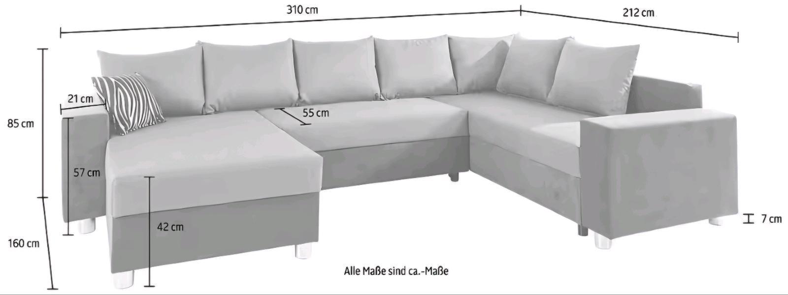 U-Form Schlafsofa mit Bettfunktion - Bild 3