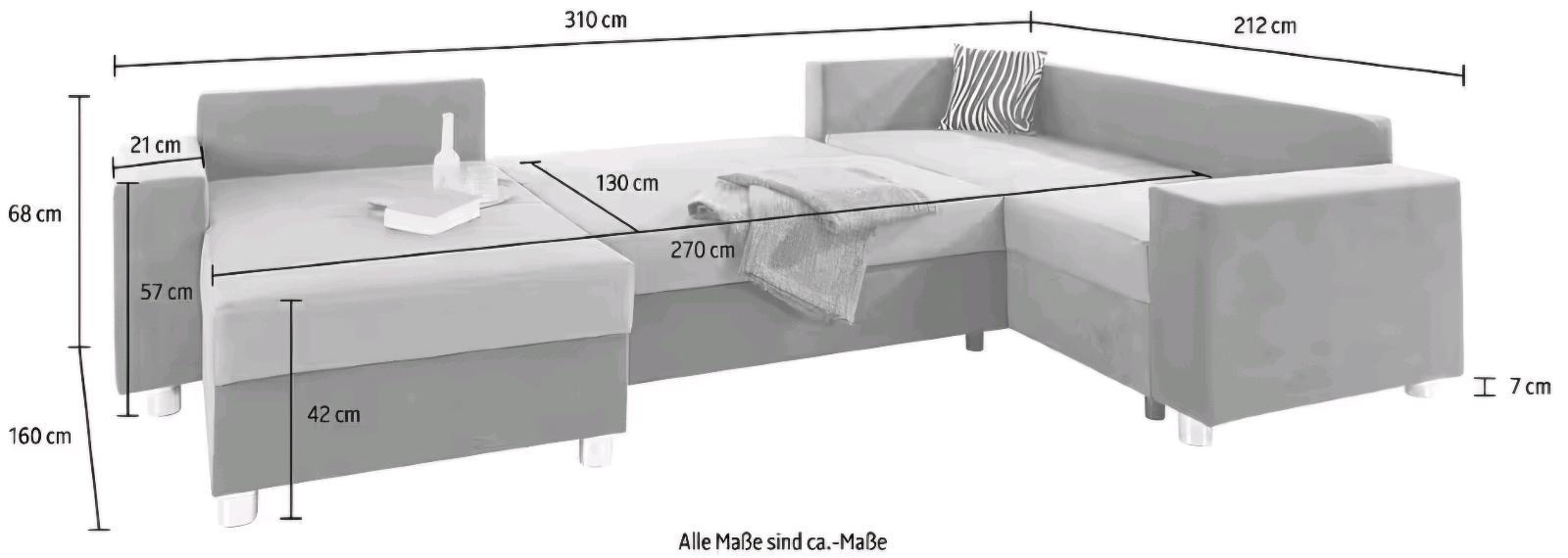 U-Form Schlafsofa mit Bettfunktion - Bild 4