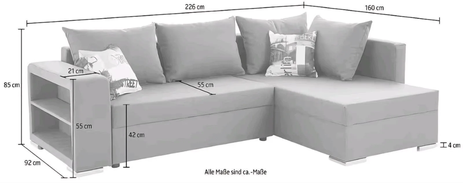 Schlafsofa L-Form mit Bettfunktion - Bild 3