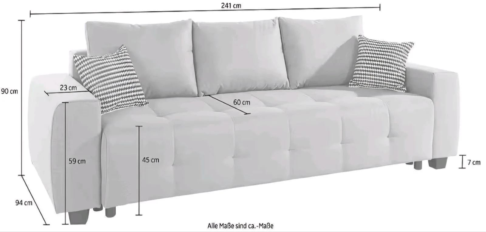 Schlafsofa mit Bettfunktion und Stauraum - Bild 3