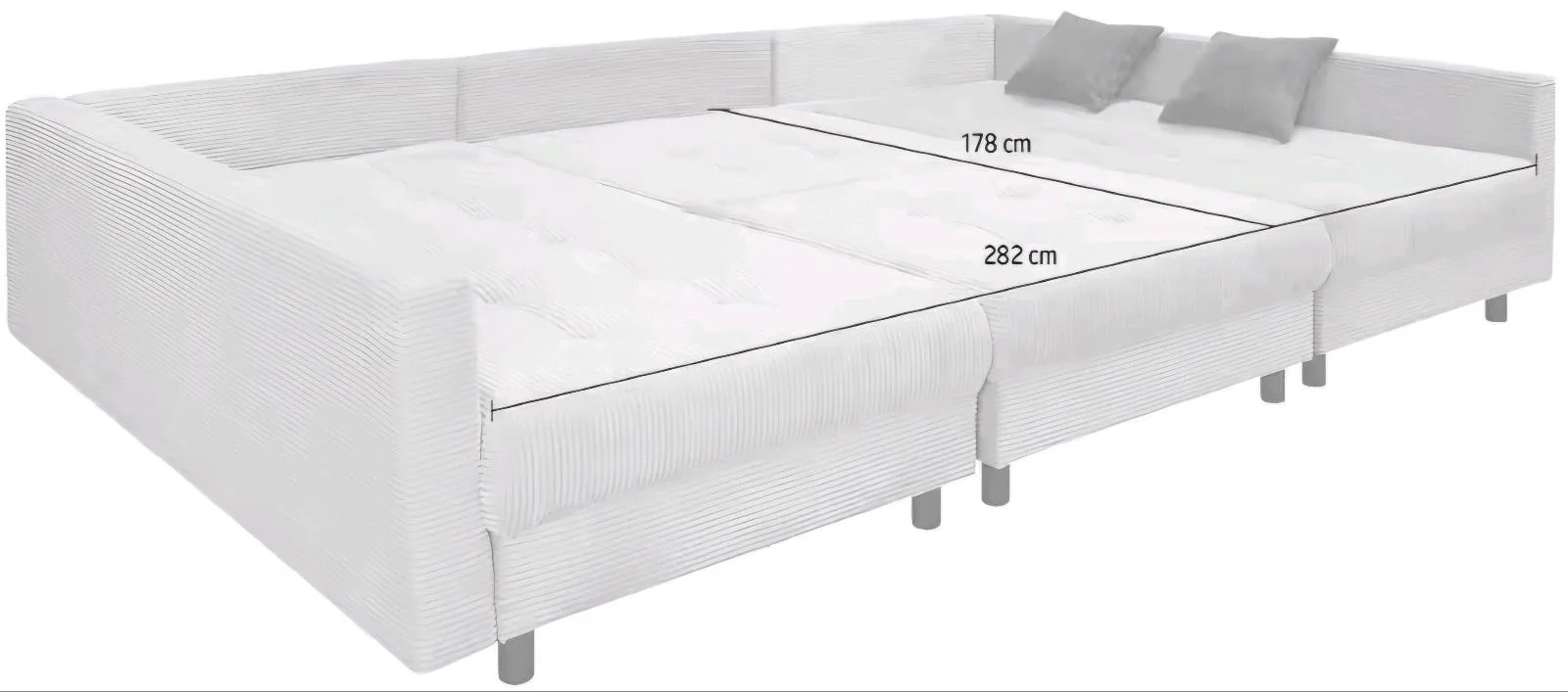 Kuschelige U-Form Wohnlandschaft mit Hocker - Bild 4