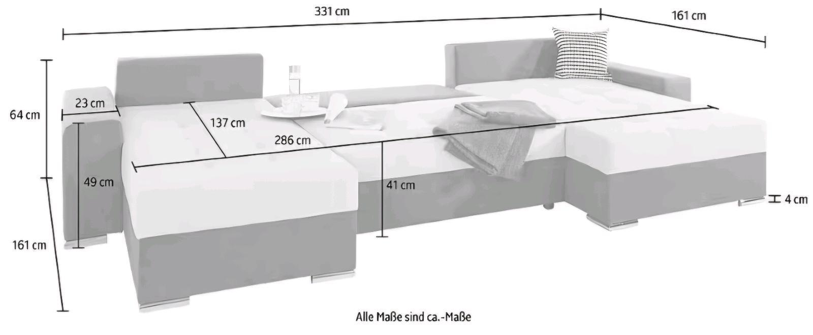 U-Form Schlafsofa mit Bettkasten - Bild 5