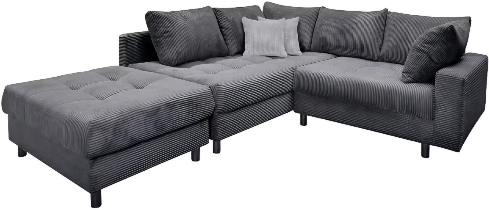 Kuscheliges L-Form Schlafsofa mit Hocker - Bild 2