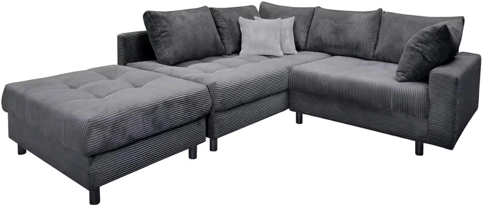 Kuscheliges L-Form Schlafsofa mit Hocker - Bild 2