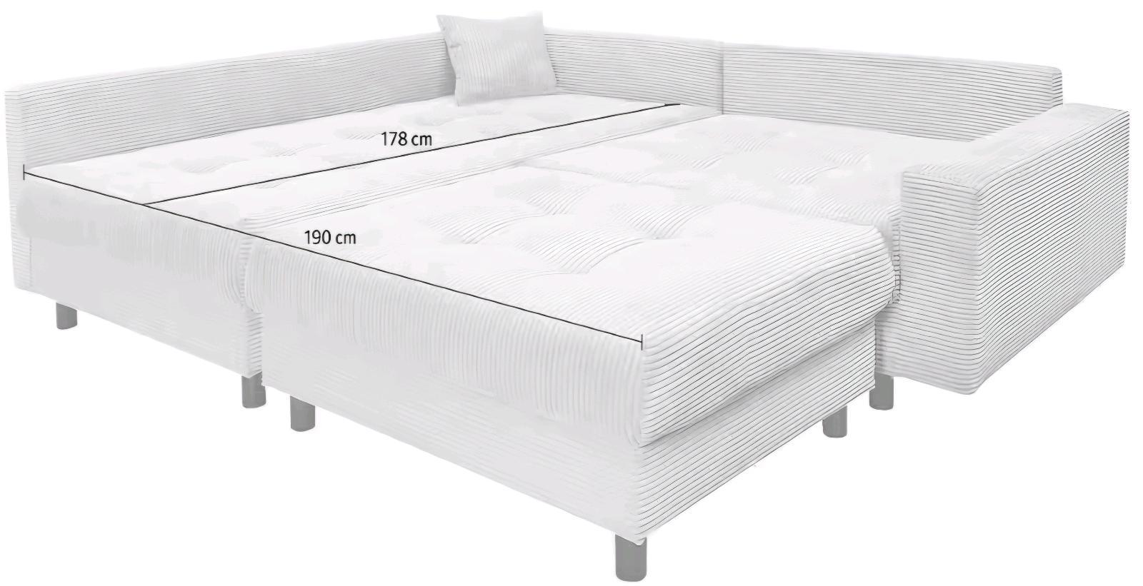 Kuscheliges L-Form Schlafsofa mit Hocker - Bild 4