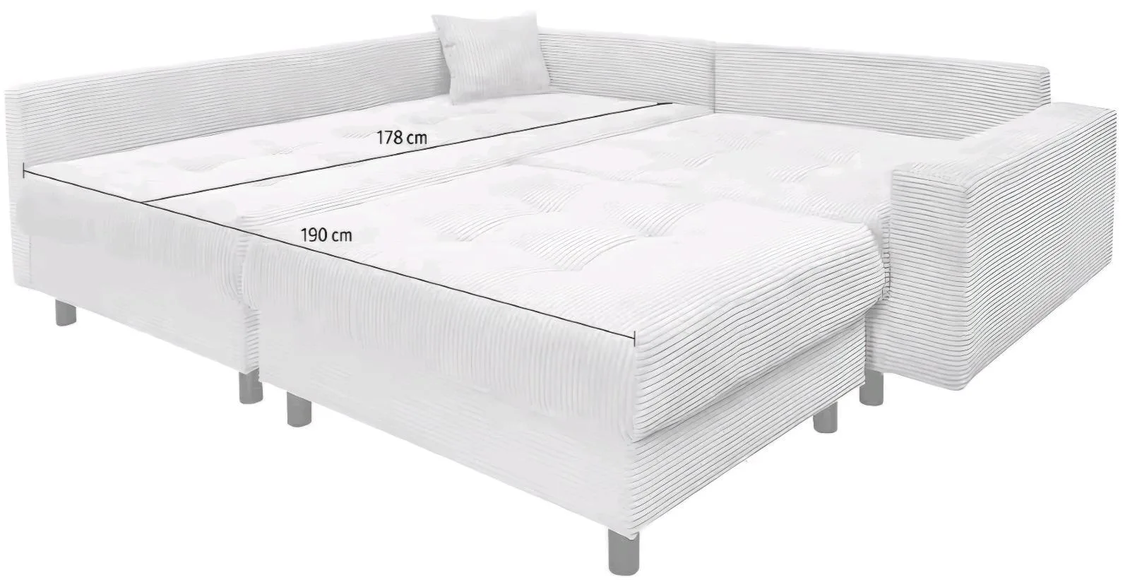 Kuscheliges L-Form Schlafsofa mit Hocker - Bild 4