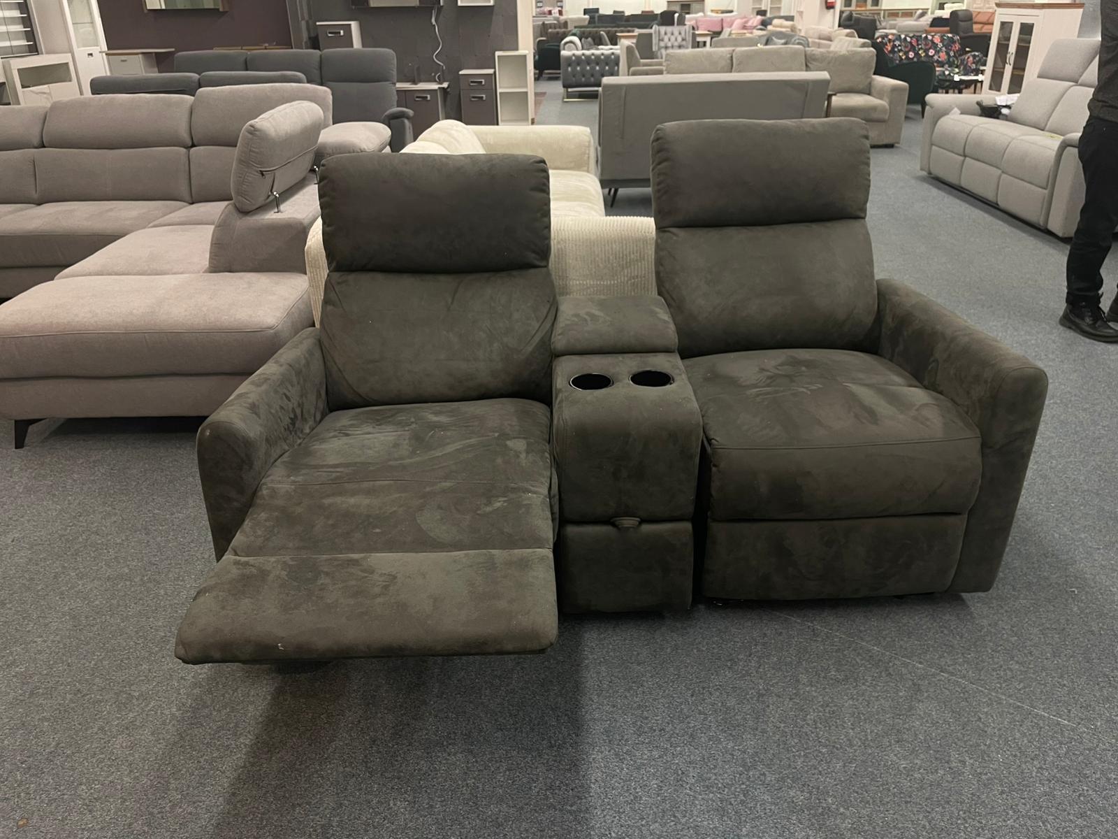 Manuell verstellbares 2er Kinosofa - Grau - Bild 2