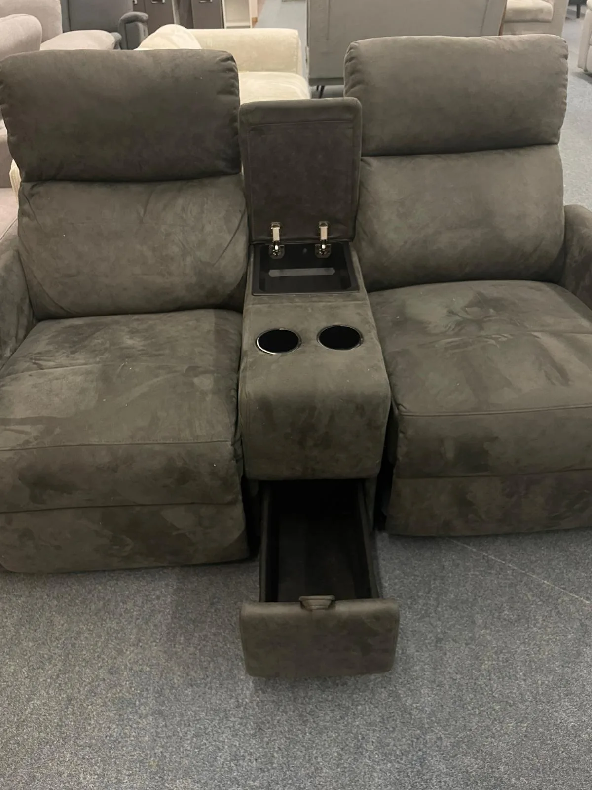 Manuell verstellbares 2er Kinosofa - Grau - Bild 3