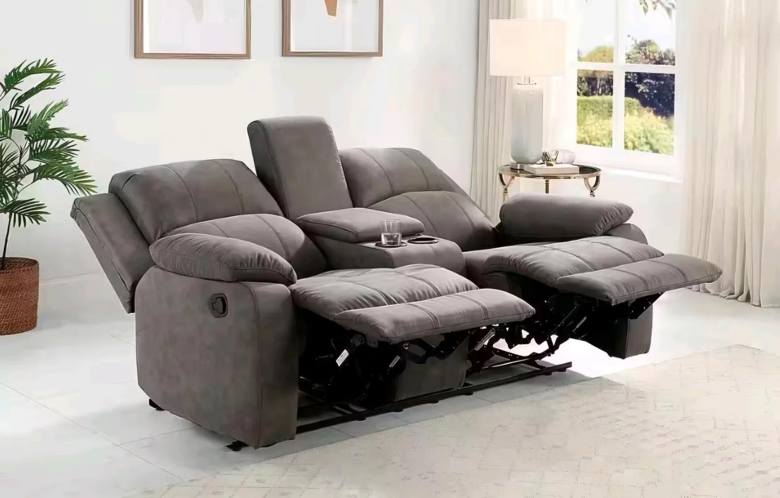 2-Sitzer Kinosofa mit Getränkehalter - Grau - Bild 2