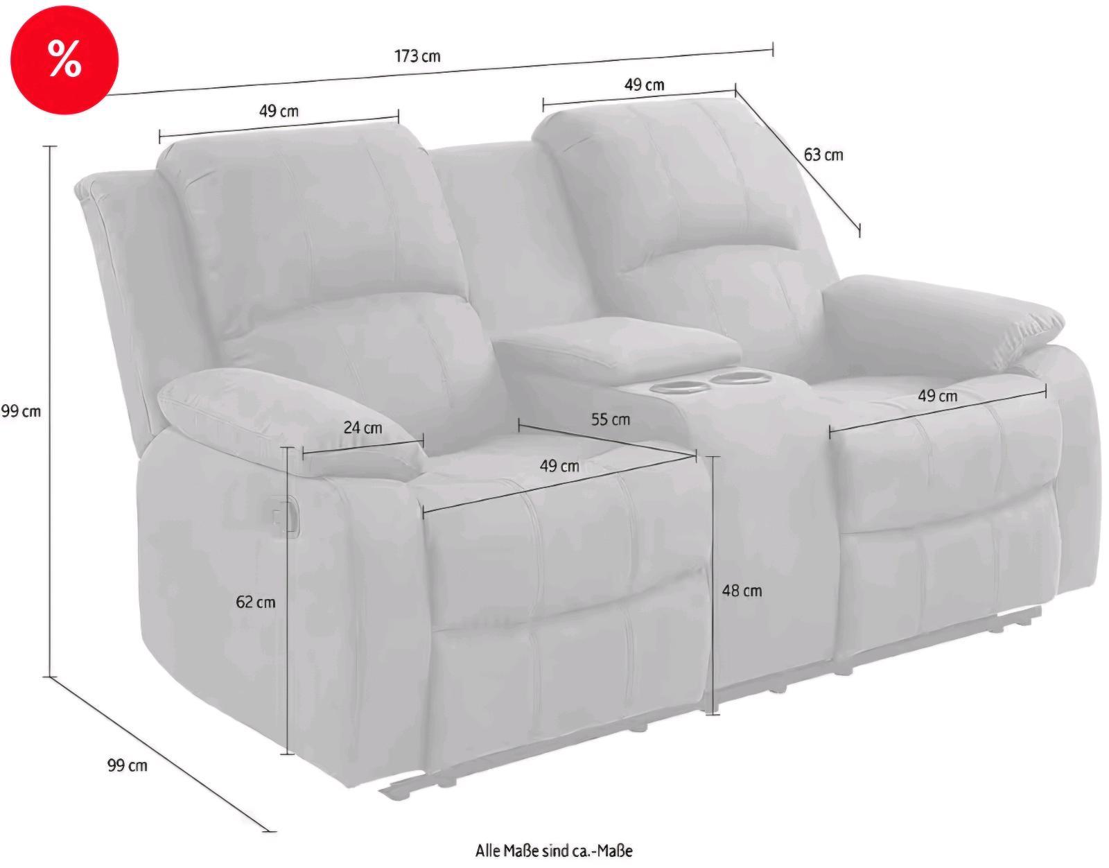 2-Sitzer Kinosofa mit Getränkehalter - Grau - Bild 4