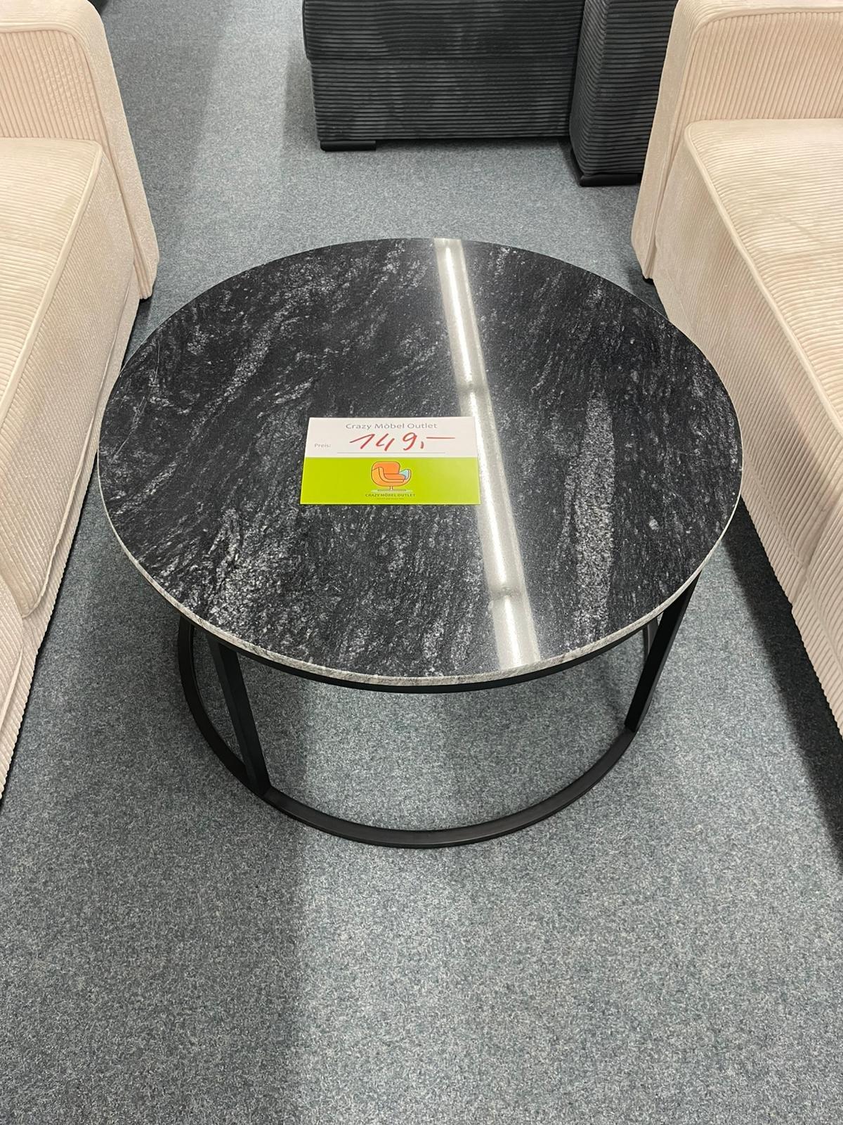 Runder Couchtisch aus schwarzem Marmor