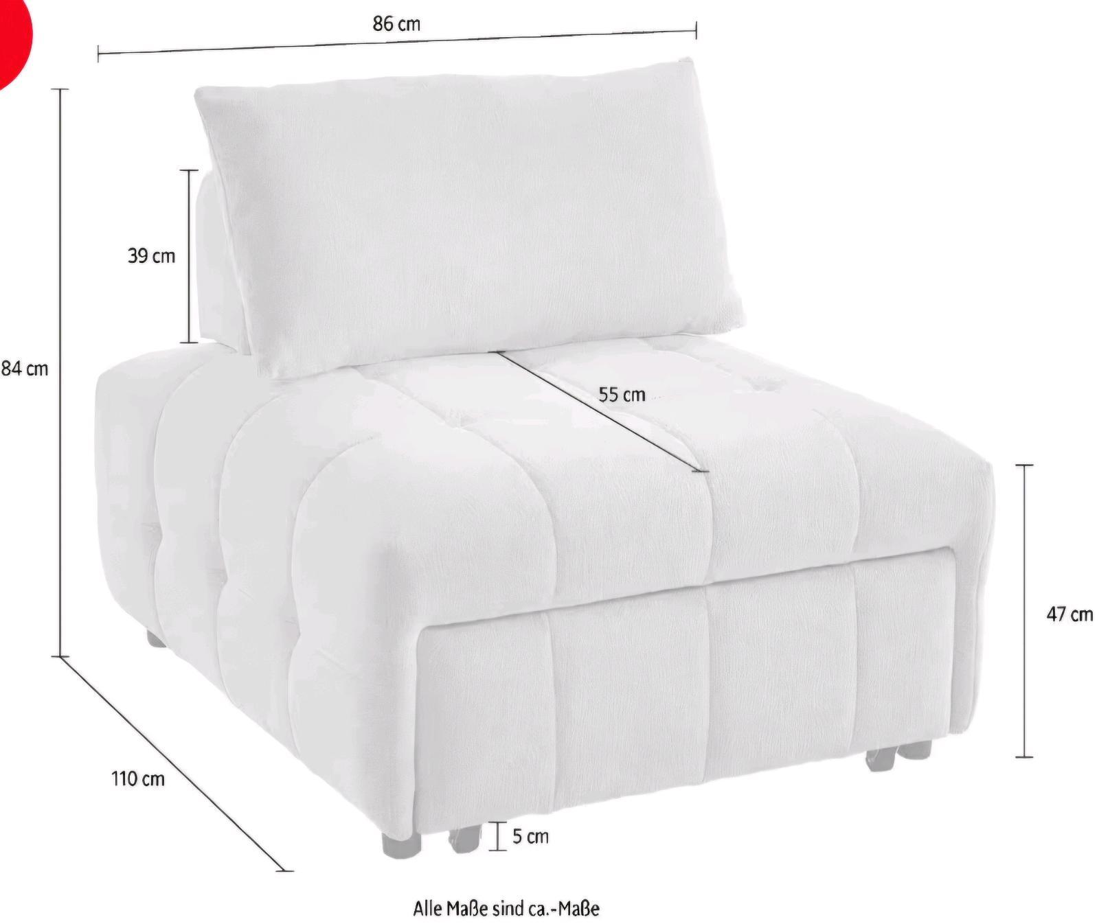 Schlafsofa mit Schlaffunktion in Chenille - Bild 3