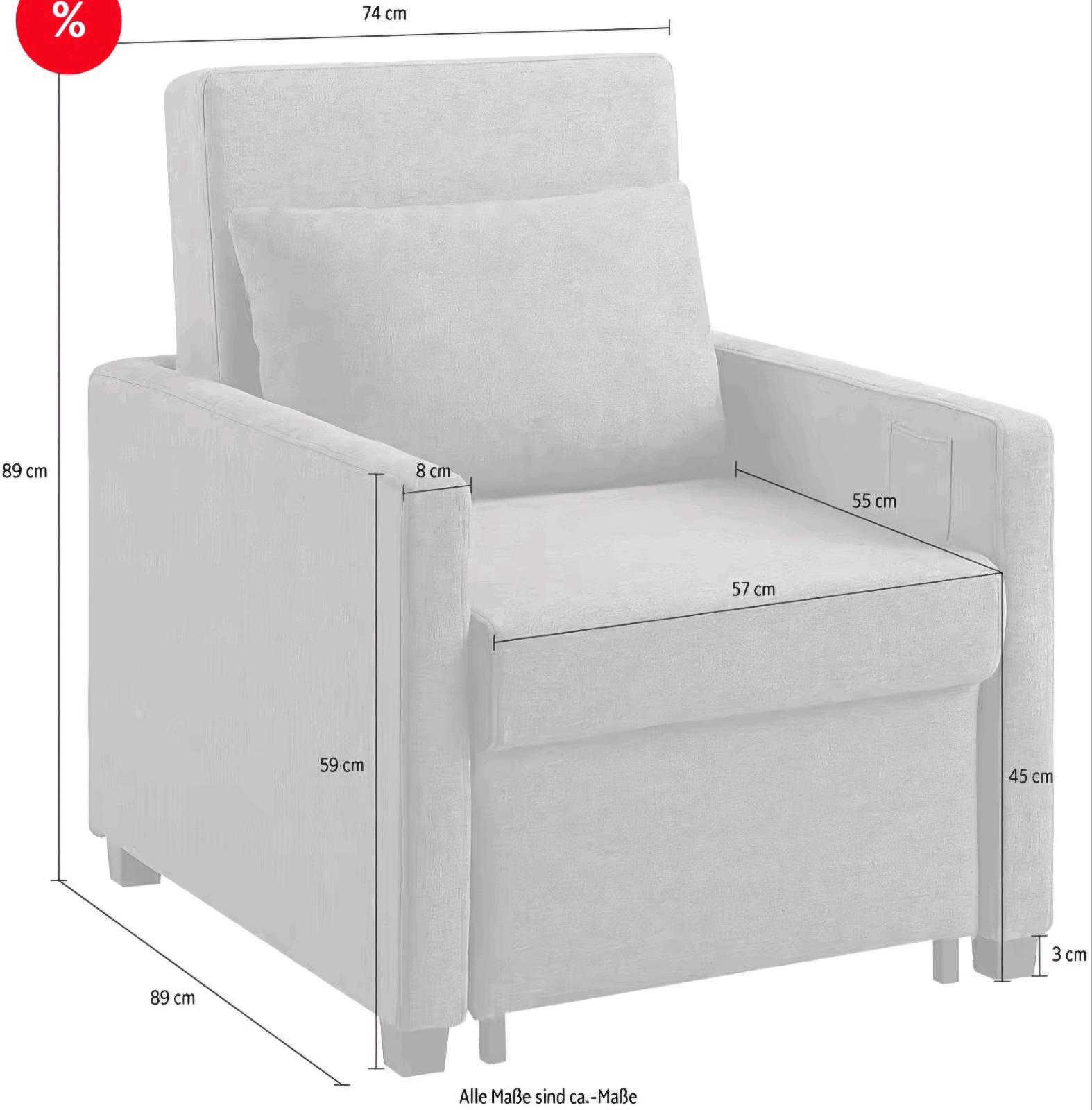 Relaxsessel mit Schlaffunktion für 179€ - Bild 3