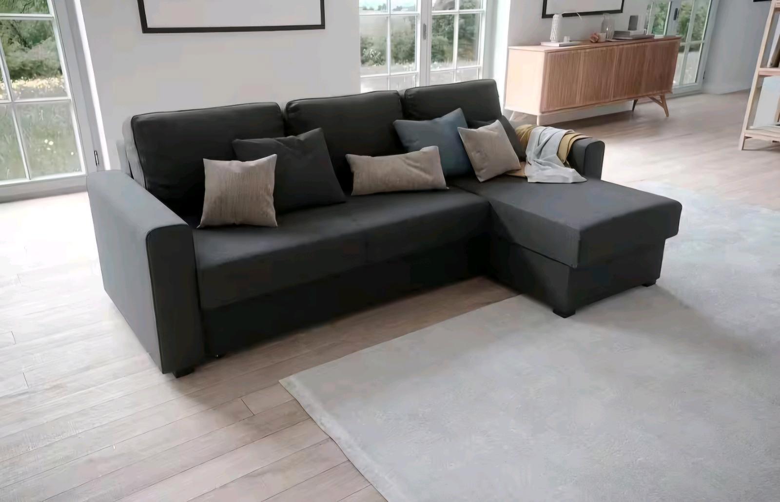 Ecksofa mit Bettfunktion und Bettkasten