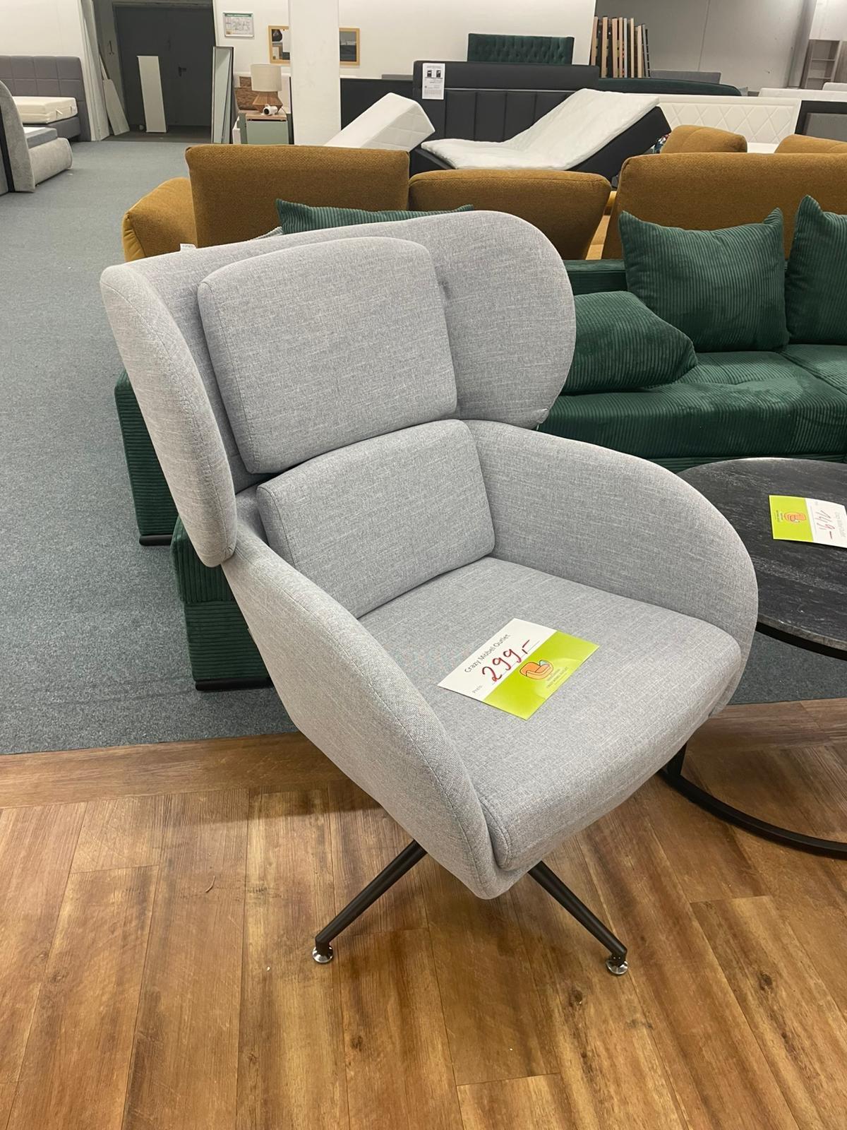 Eleganter Dreh-Ohrensessel in Grau - Bild 2