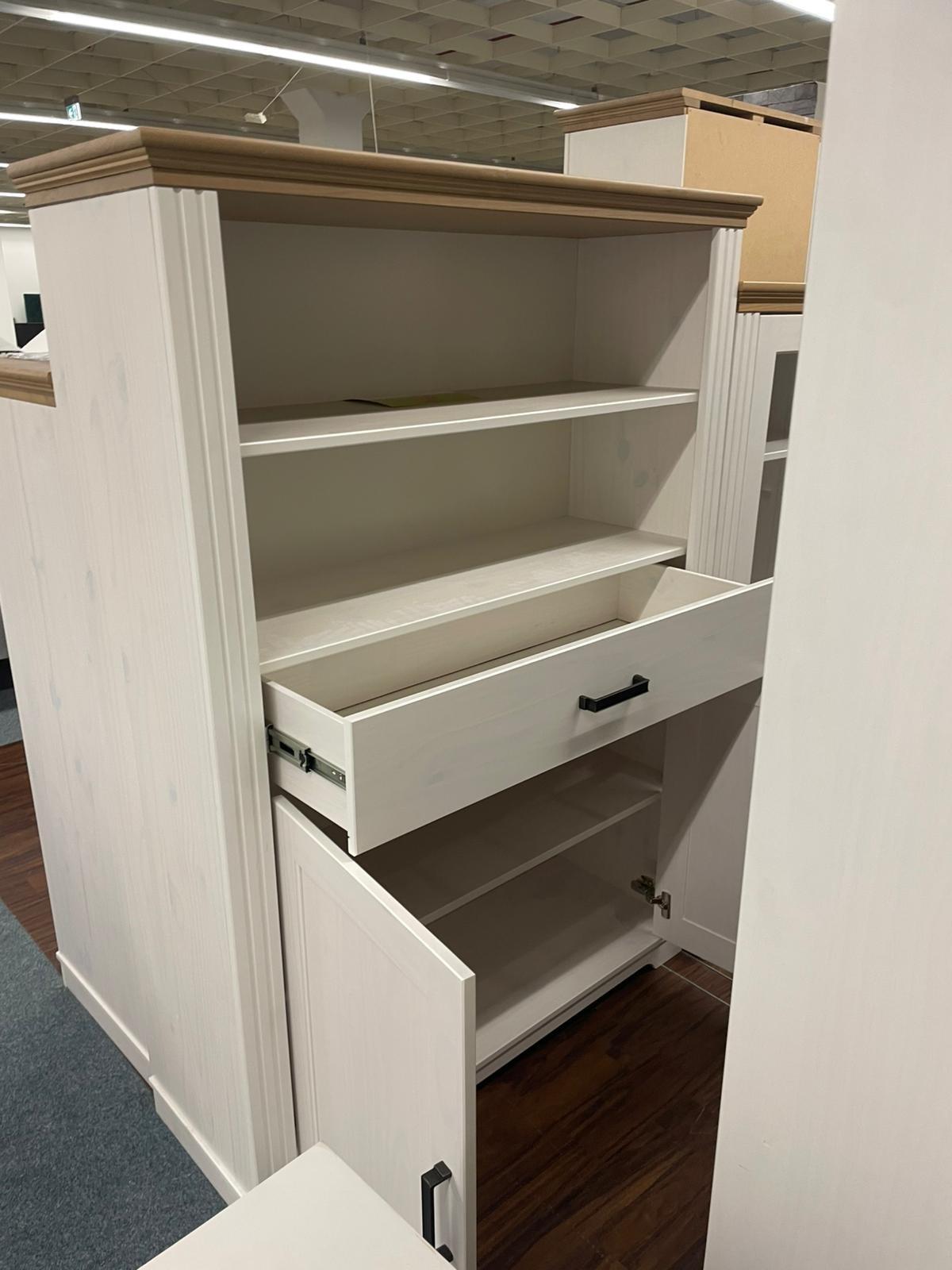 Massivholz Vitrine in Weiß - Bild 2