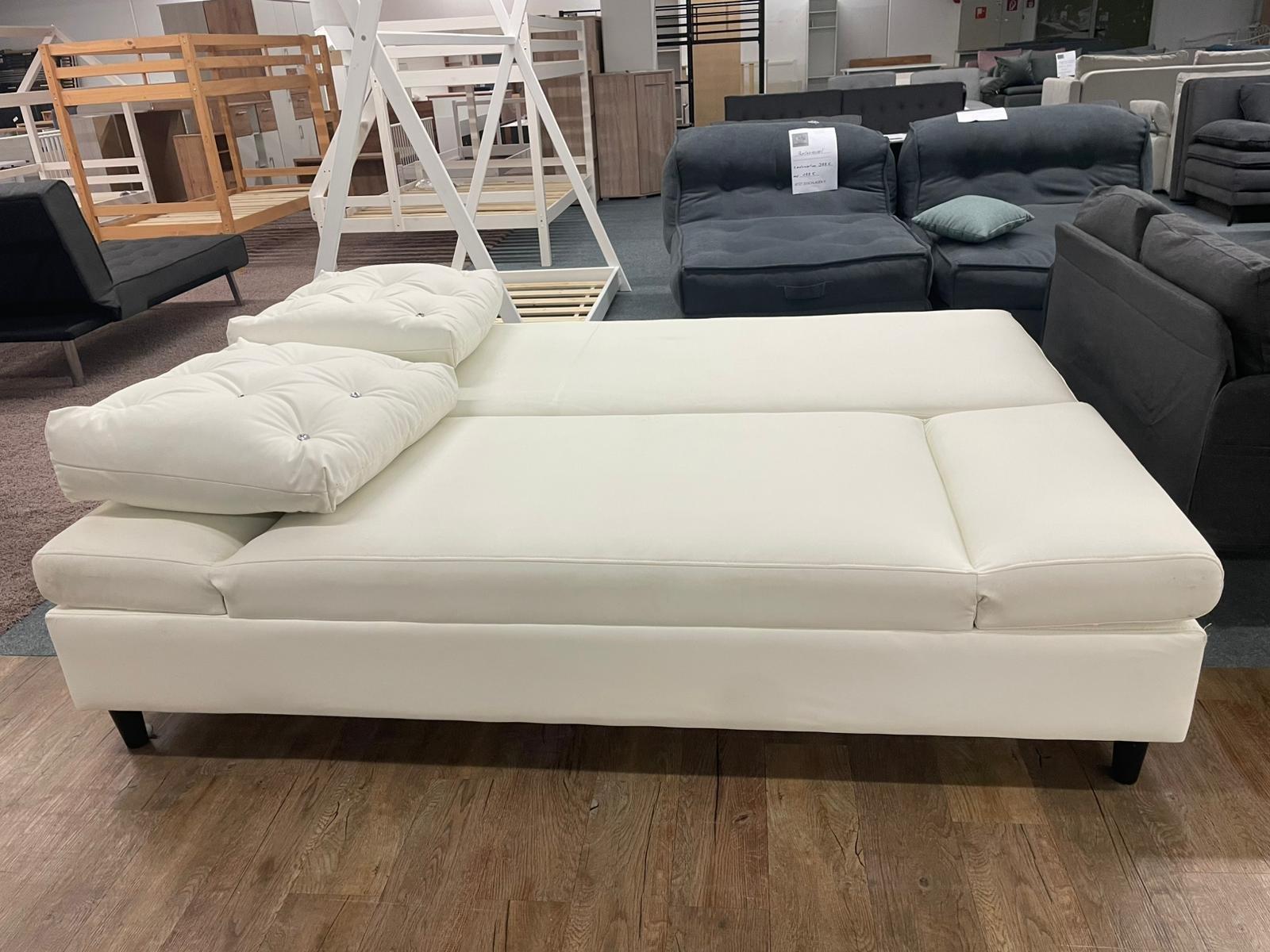 Schlafsofa mit Kissen und Bettkasten - Weiß - Bild 2